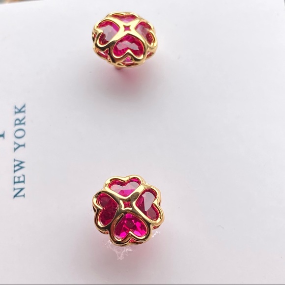 NWT Kate Spade Sparkly Stud Cubic Zirconia Crystal Heart Earrings - Picture 5 of 7